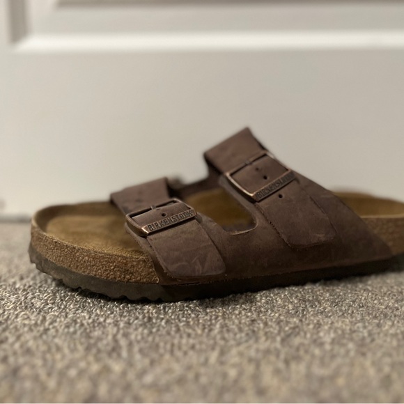 Birkenstock Arizona brown oiled leather size 40 eu men’s slightly used - Picture 2 of 5